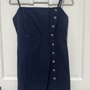 Copper Key Navy Button-Down Dress - Size L